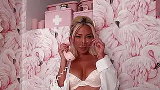Asian with glasses on Jennie Rose looks stunning and babe exposed hot body