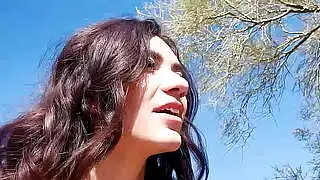 Kinky hiking before hardcore cock riding so Asian teen Sawyer Cassidy got fucked hard